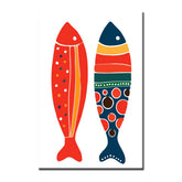 Painting by Numbers Art Two Colorful Fish Lie Next To Each Other Head To Head